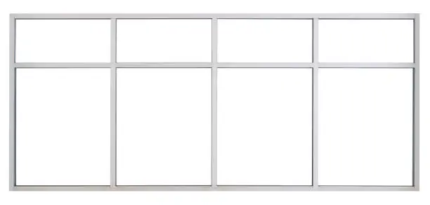 Photo of Clear isolated steel glass window white background