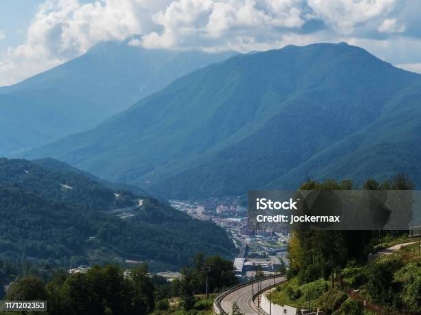 City Estosadok Between Beautiful Mountains In The Distance Stock Photo - Download Image Now