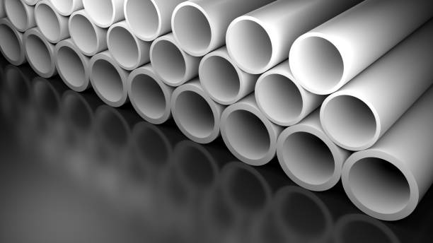 istock A series of white tubes on a glossy black surface - 3D rendering illustration 1171202465