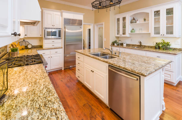 istock Beautiful Custom Kitchen Interior With Hard Wood Floors 1171204794