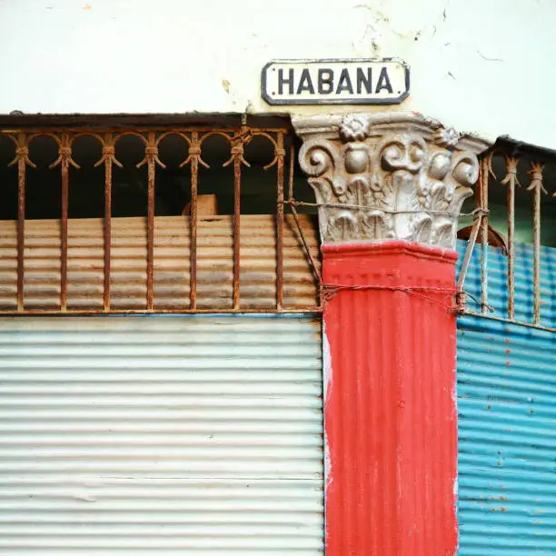 Old Habana Plate Street Sign in the City