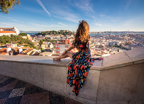 Perched upon a hillside in the Graca neighborhood, Miradouro da Senhora do Monte provides tourists and locals spectacular views of the Tagus River, Castle of Saint George and the 25 de Abril Bridge.