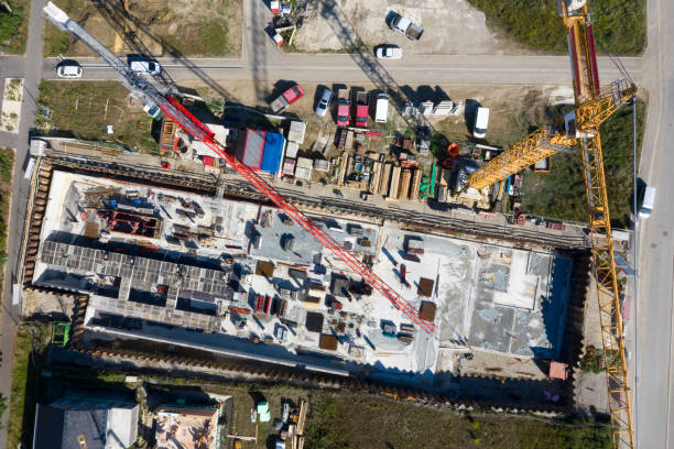 istock Apartment Building Under Construction, Aerial view 1171213660
