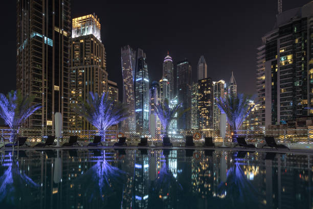Cityscpae and skycrapers in Dubai UAE. stock photo