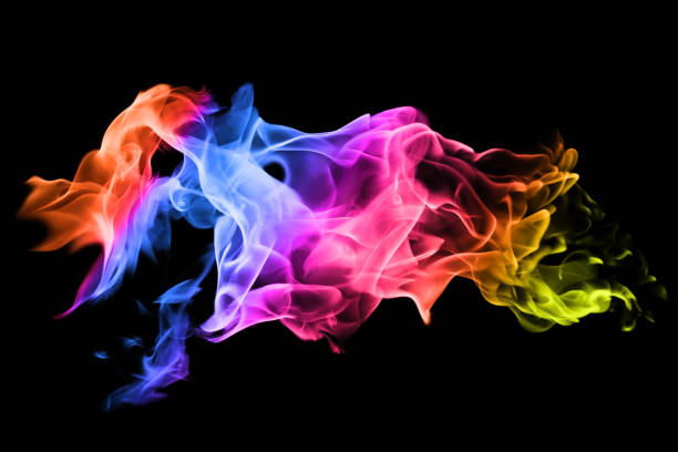 istock Movement of colorful smoke on black background. 1171241381