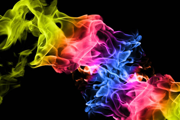 istock Movement of colorful smoke on black background. 1171242528