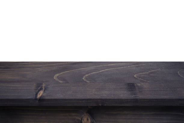 istock Empty wood table on isolate white background and display montage with copy space for product. 1171250122