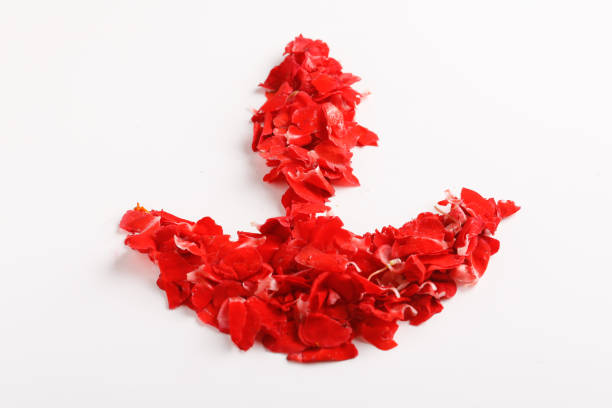 istock Red leaf in Diwali lamp shape on white background 1171253030