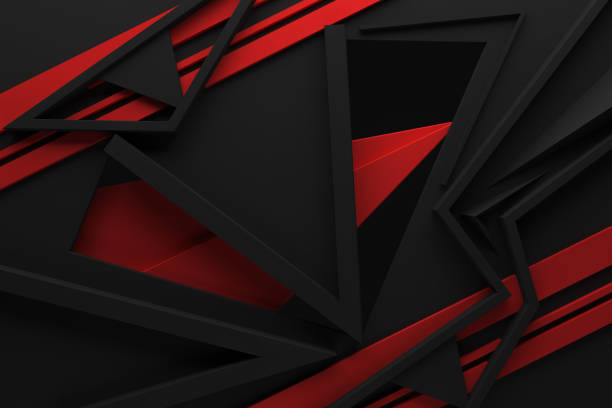 istock abstract modern black and red graphic background 3d illustration pattern. 1171259646