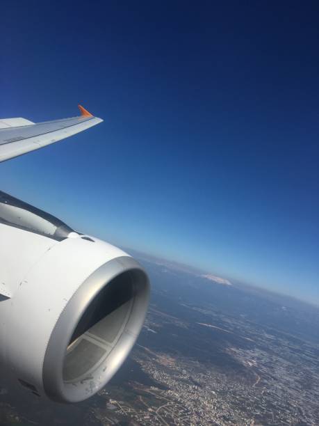 istock Aircraft wing / jet engine / winglet / turning to the right 1171261878