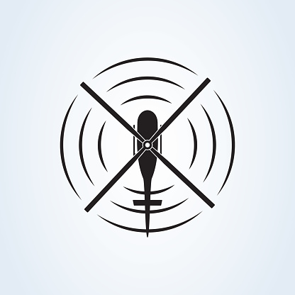 helicopter top view. Simple vector modern icon design illustration.