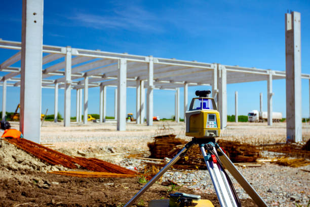 istock Modern device makes topographic measurements with laser, total center 1171264108