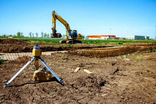 istock Modern device makes topographic measurements with laser, total center 1171264154
