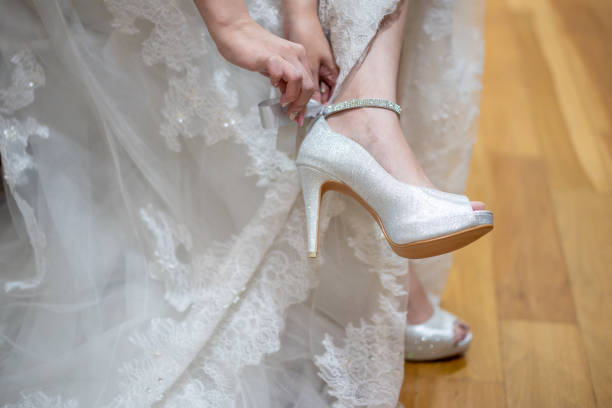 istock Bride wearing wedding heels on wedding day 1171271093