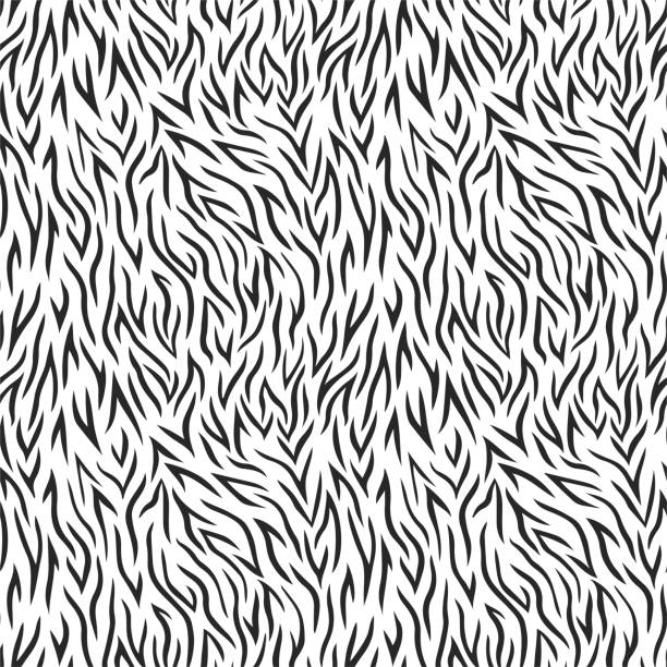 Seamless vector zebra stripes pattern. Animal print for design, cover, wrapping, textile, fabric. 10 eps black and white design. Seamless vector zebra stripes pattern. Animal print for design, cover, wrapping, textile, fabric. 10 eps black and white design. fur textures stock illustrations