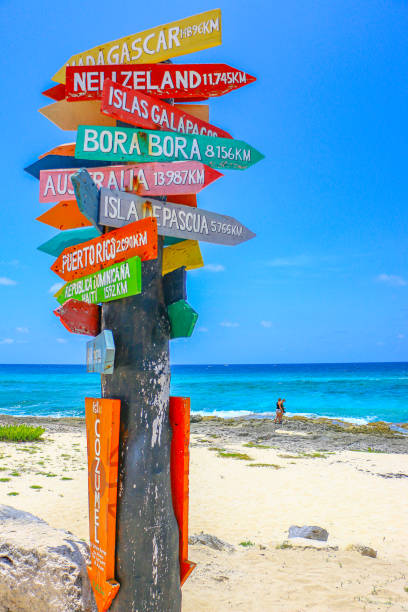 istock Sign countries on beach with Caribbean Sea 1171272192