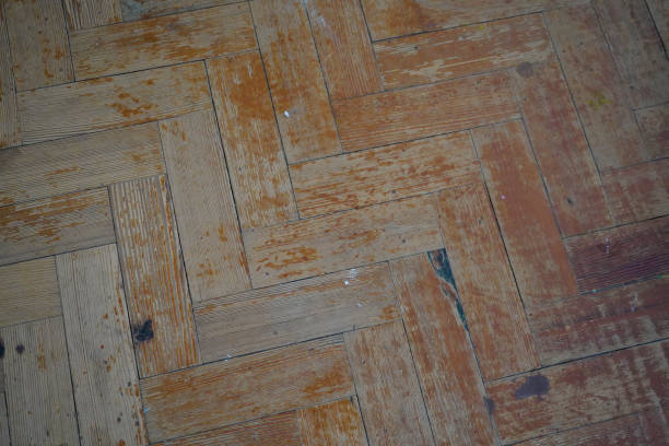 istock Old wooden parquet floor - patterned 1171289429