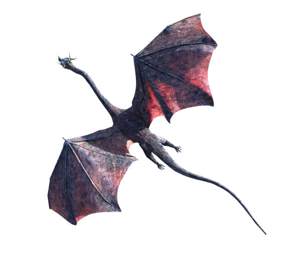 istock dragon, winged creature flying, top view isolated on white background, top view (3d fantasy rendering) 1171293269
