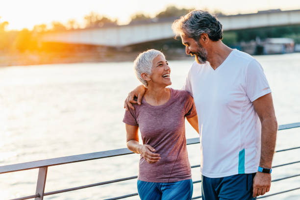 istock Senior couple relax after jogging 1171297357