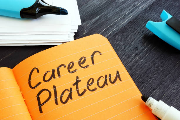 istock Career plateau concept. Note pad and markers. 1171300147