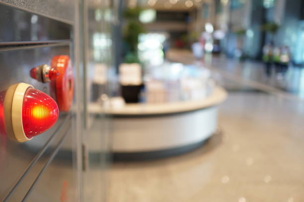istock Alarm bells and warning lights for avoiding fire. In public areas. 1171302592