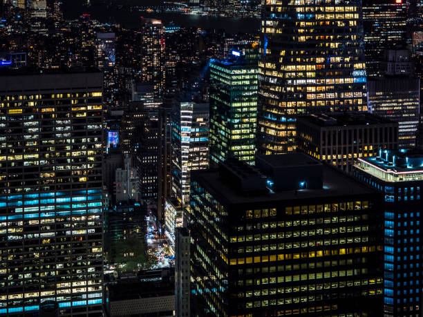 istock Manhattan Skyscrapers At Night 1171305586