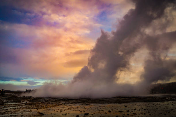 istock Geysir geyser and sunrise (Iceland) 1171311677