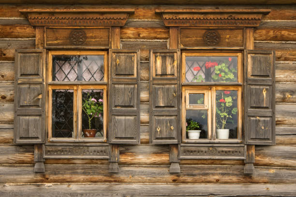 istock Beautiful traditional window in a russian village 1171314782