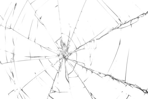 istock Cracked glass on a white background texture 1171316990