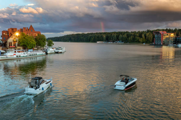 Panorama of Mikolajki. Mikolajki, Warmian-Masurian, Poland.