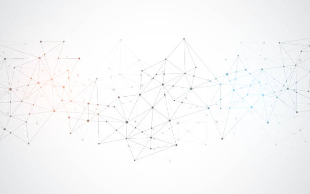 Abstract plexus background with connecting dots and lines. Global network connection, digital technology and communication concept. Abstract plexus background with connecting dots and lines. Global network connection, digital technology and communication concept dark grey background circular stock illustrations