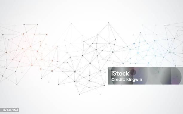 Abstract Plexus Background With Connecting Dots And Lines Global Network Connection Digital Technology And Communication Concept Stock Illustration - Download Image Now