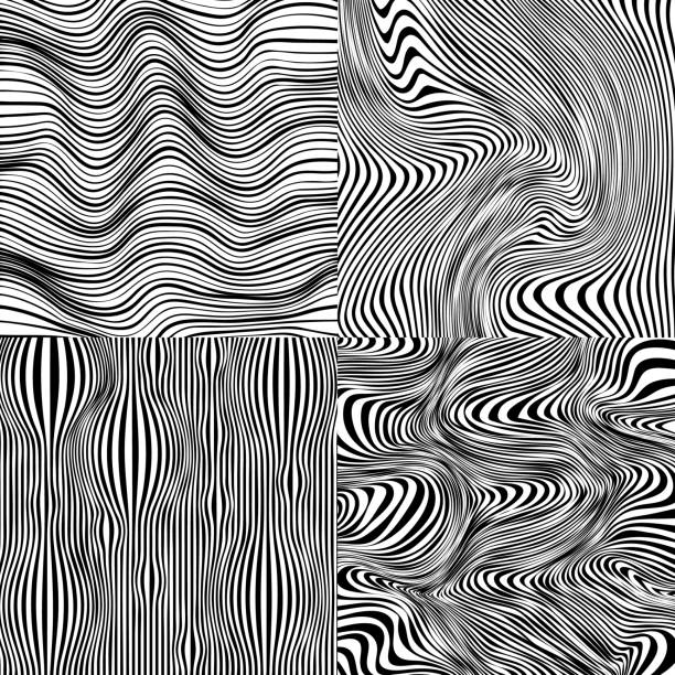 istock Set of black and white abstract backgrounds from lines. 1171319159