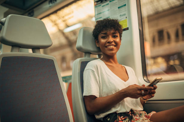 istock Woman in train 1171324322