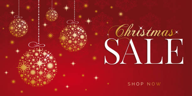 świąteczny projekt wyprzedaży reklamowej, banerów, ulotek i ulotek. ilustracja na giełdzie - christmas shopping sale banner stock illustrations