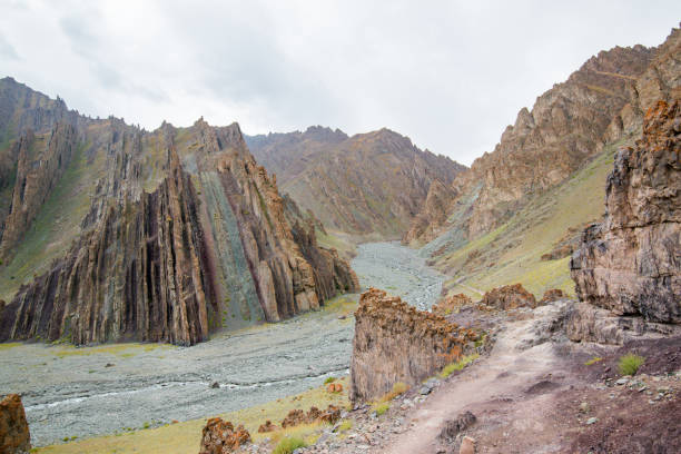 Stok Kangri Valley rock stock photo