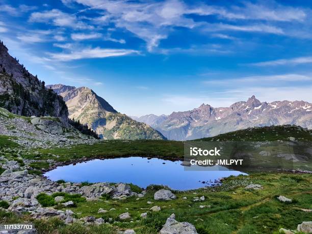 Small Lake In Front Of The Grand Pic De Belledonne Stock Photo - Download Image Now