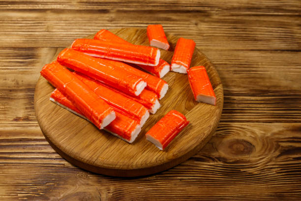 istock Crab sticks on cutting board on wooden table 1171344327