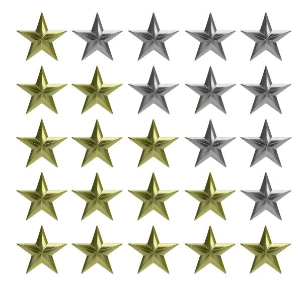 istock Gold and silver stars scoreboard against white background. 3d illustration 1171344418