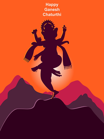 lord ganesha dancing pose illustration vector file