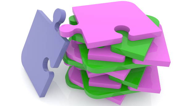 istock Concept of stacked colorful puzzle pieces 1171357136