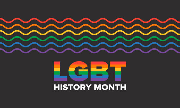 LGBT history month. Pride Month. Lesbian Gay Bisexual Transgender. Celebrated annual. LGBT flag. Rainbow love concept. Human rights and tolerance. Poster, card, banner and background. Vector LGBT history month. Pride Month. Lesbian Gay Bisexual Transgender. Celebrated annual. LGBT flag. Rainbow love concept. Human rights and tolerance. Poster, card, banner and background. Vector lgbt history month stock illustrations
