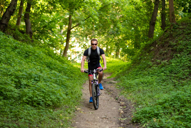 istock A man on a bicycle descends from the mountain. 1171358532