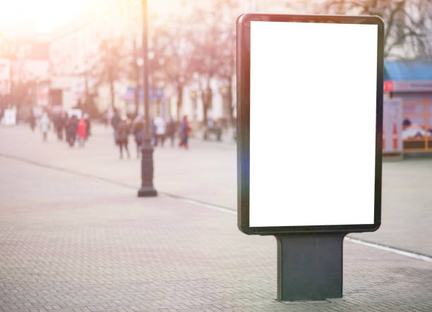 istock Vertical Isolated blank billboard on the city street. 1171364069