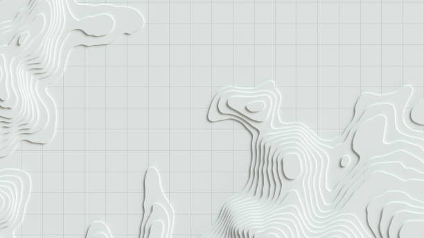 Map line of topography. Rendering abstract topographic map concept with space for your copy. 3D waves. 3D Cartography concep background. Map mockup infographics. World map Template. Wavy backdrop