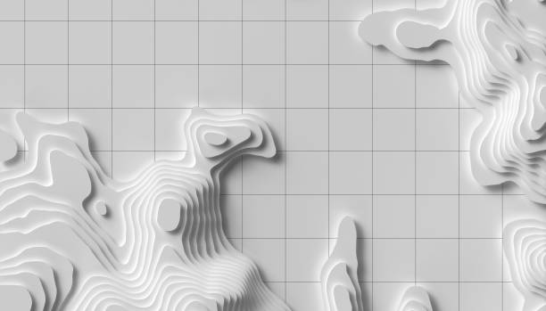 istock Map line of topography. Rendering abstract topographic map concept with space for your copy. 3D waves. 3D Cartography concep background. Map mockup infographics. World map Template. Wavy backdrop 1171364715