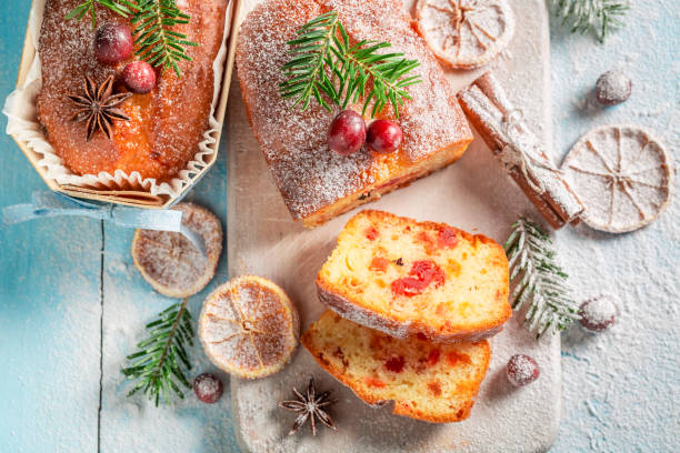 istock Traditionally Fruitcake for Christmas with orange and cranberry 1171368872