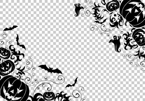 illustrations, cliparts, dessins animés et icônes de cadre heureux d'halloween - pattern evil template continue