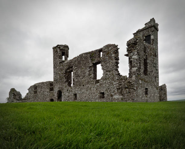 Ruined friary church and college on the Hill of Slane, Co. Meath, Ireland stock photo