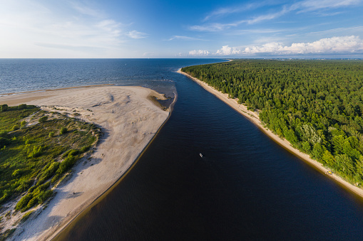 Estuary of Lielupe river at the Baltic Sea
